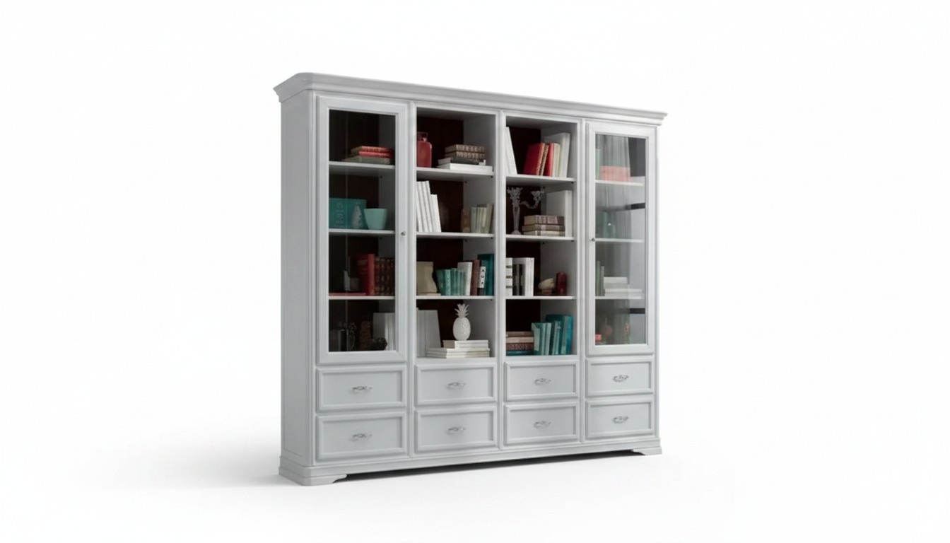 Wohnzimmer Schrank Bücher Regal Weiß Klassische Möbel Regale Holz
