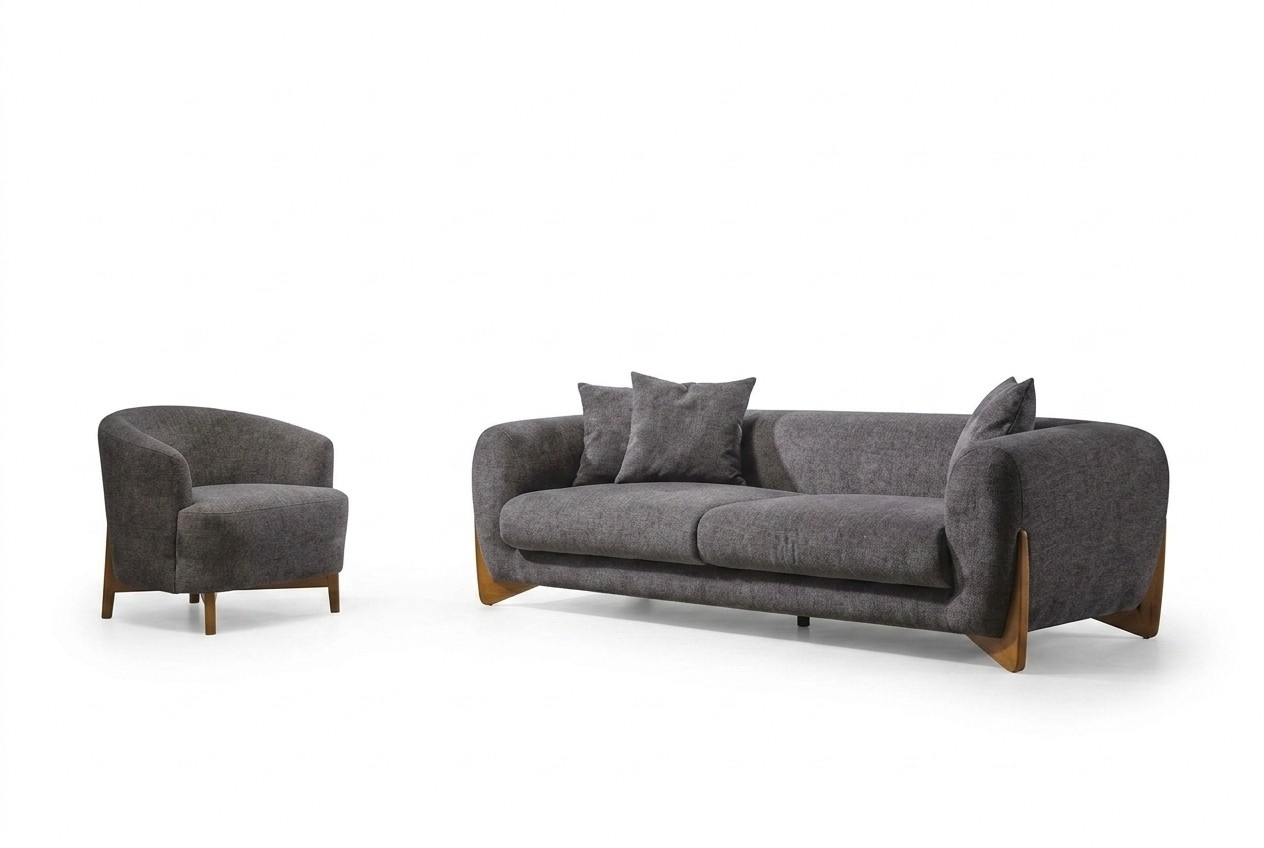Wohnzimmer Sessel Italienischer Stil Sofagarnitur 3 Sitzer Neu 2tlg.