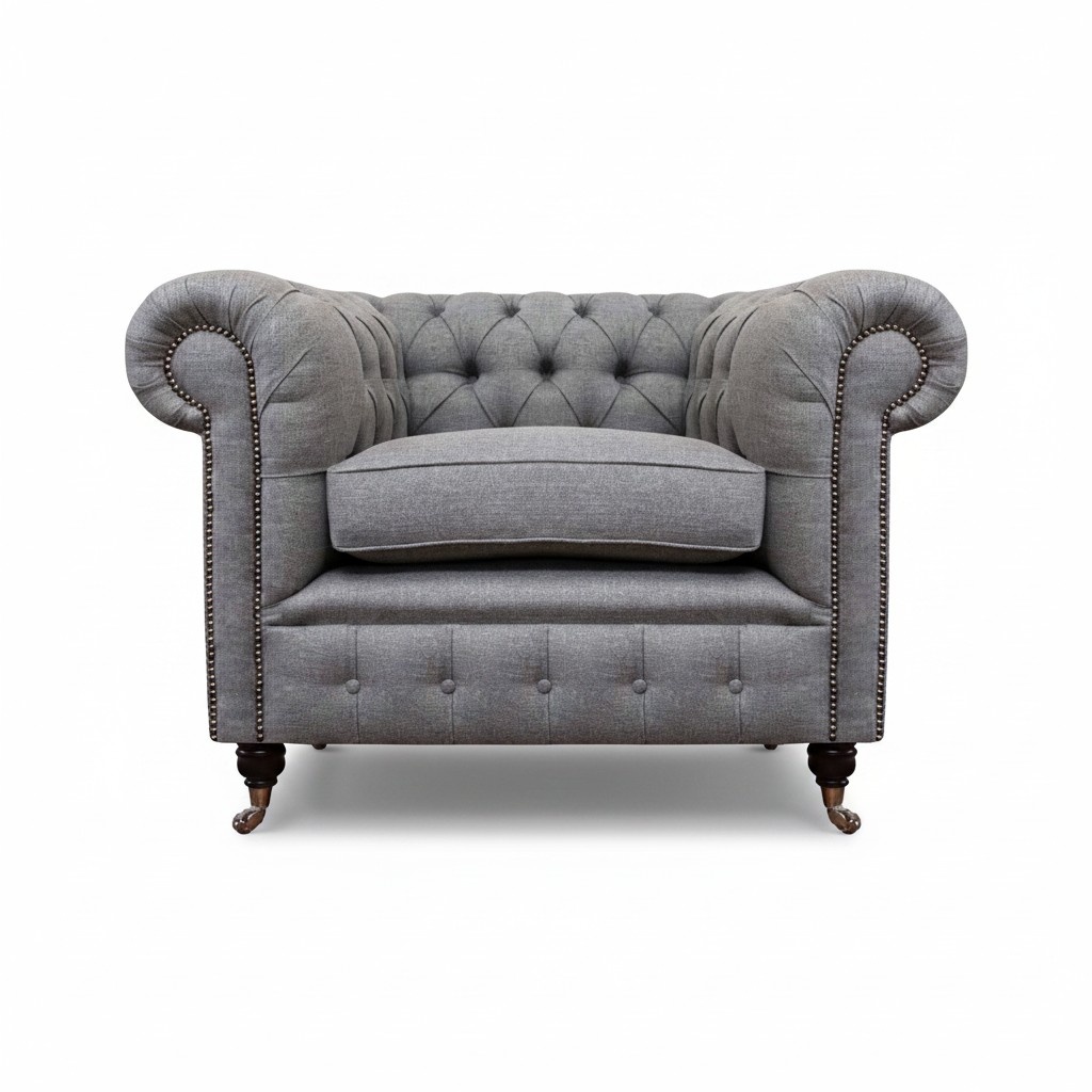 Wohnzimmer Sessel Luxus Polster Stoff Chesterfield Textil Sitz Neu Einrichtung