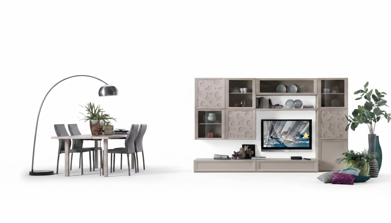 Wohnzimmer Set Vitrine Kommode Wohnwände TV-Ständer Design Schrank Neu
