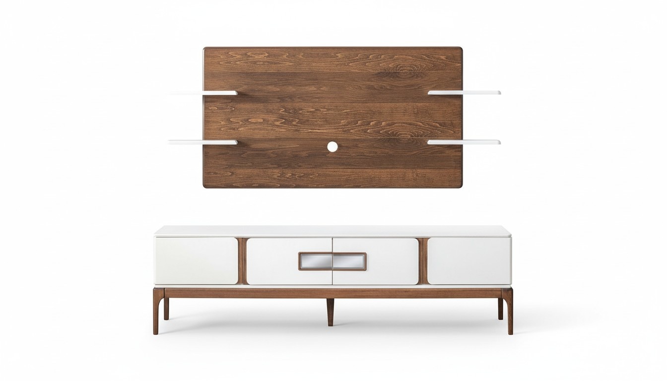 Stil Wohnzimmer set Wohnwand 2tlg. Sideboard TV-Wandpaneel Wohnwände