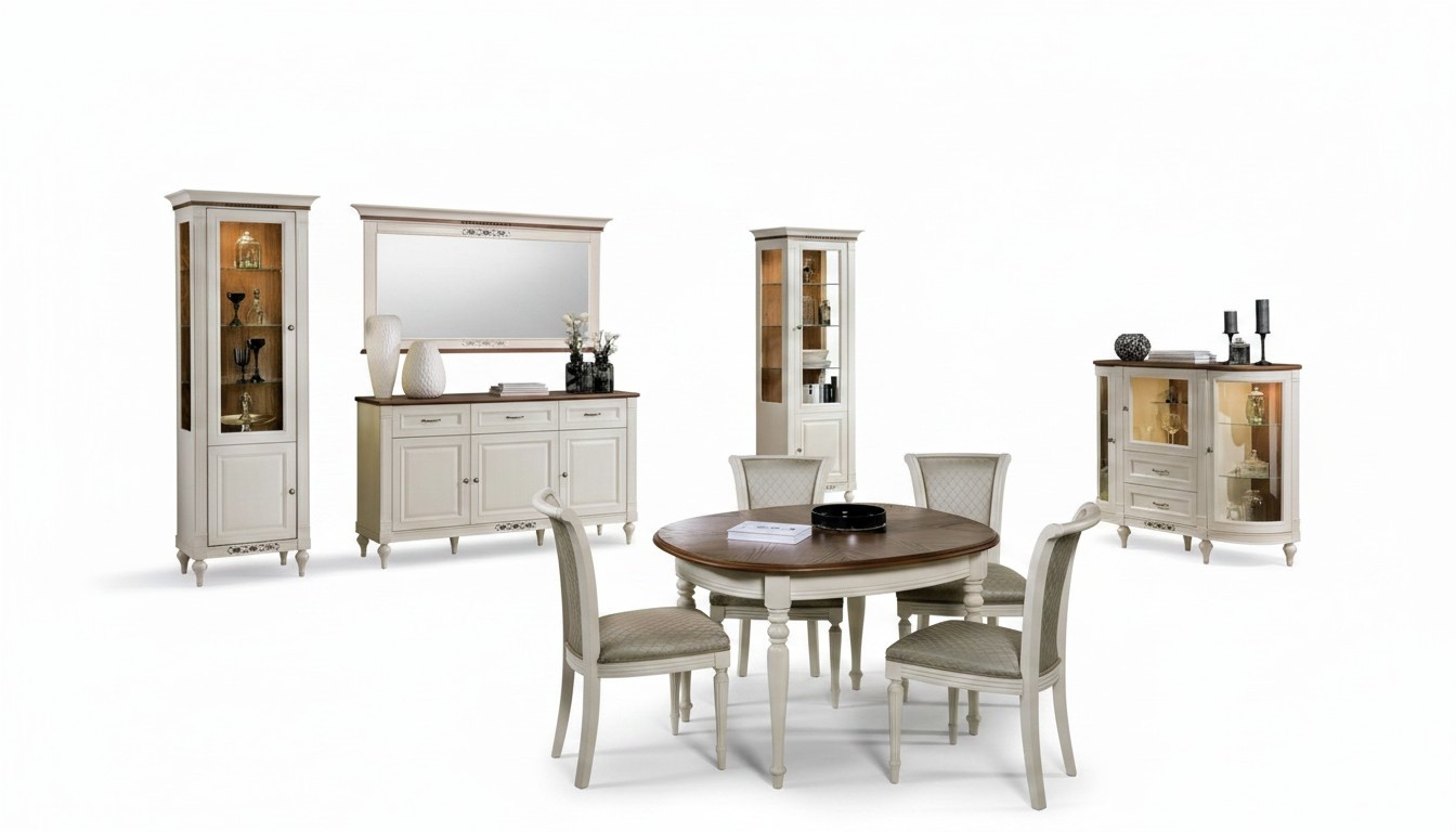 Wohnzimmer Set Wohnwand Vitrine Lounge Set Wohnraum Anrichte Buffets 5tlg