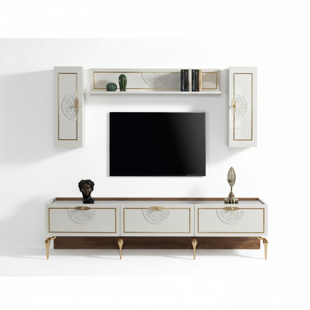 Wohnzimmer Sideboard Wohnwände Schränke Regal Schrank Design 3tlg Neu
