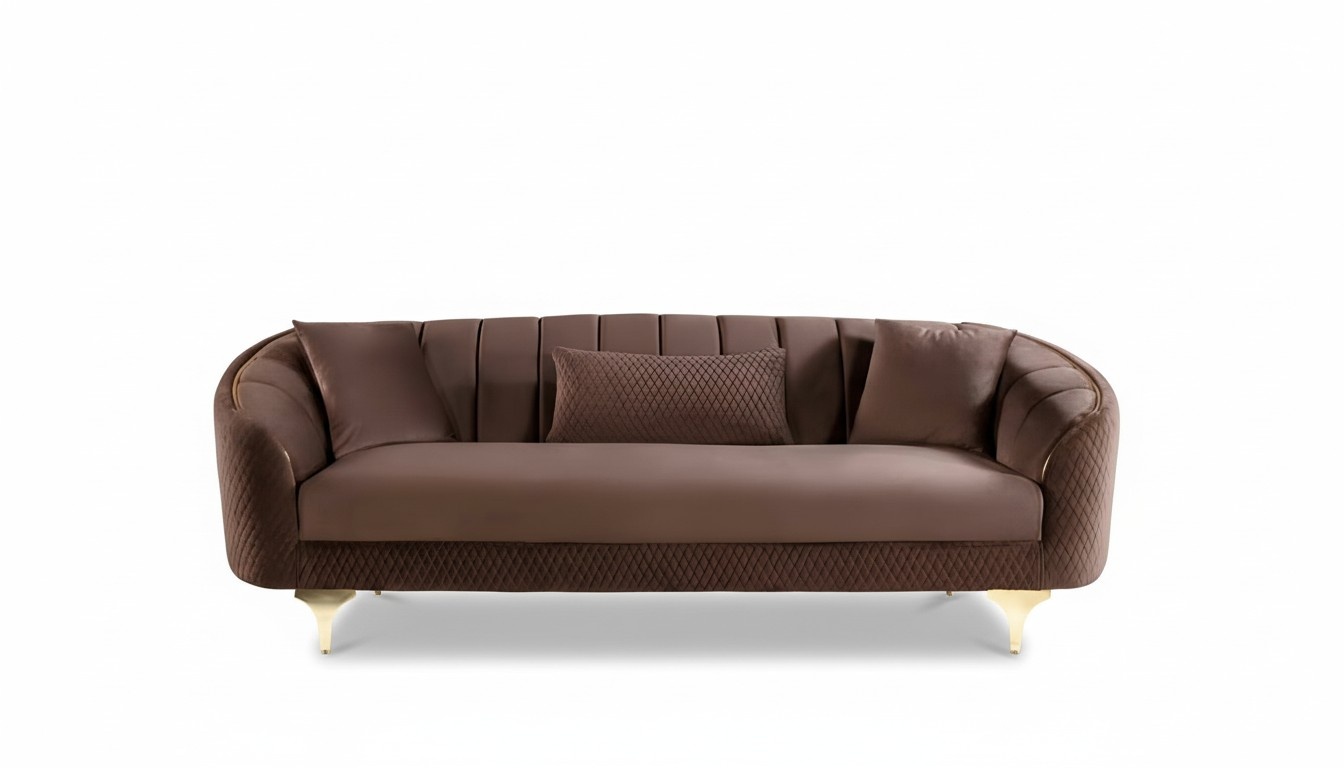 Wohnzimmer Sofa 3 Sitz Sofas Gepolsterte Couch Stoff Möbel