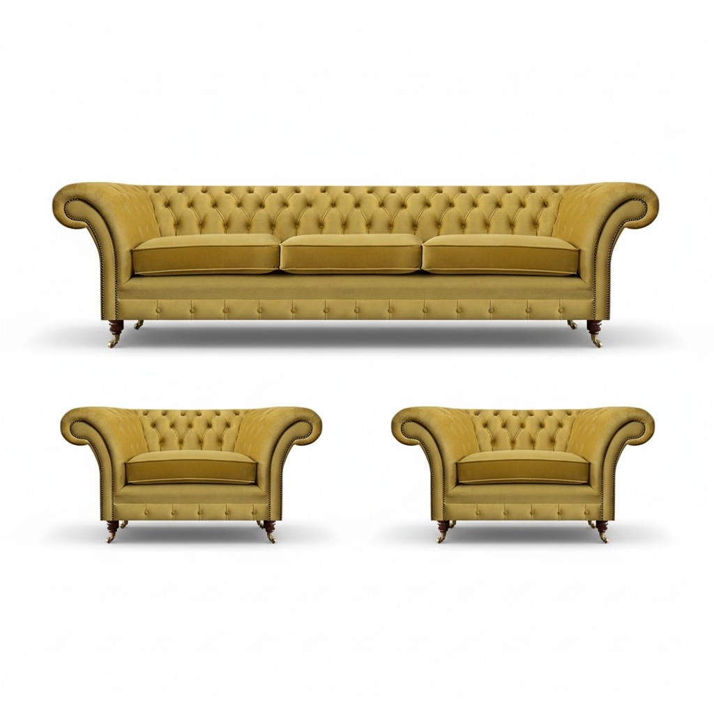 Wohnzimmer Sofa Set 3tlg 2x Sessel Polstermöbel Dreisitzer Couch Neu Design