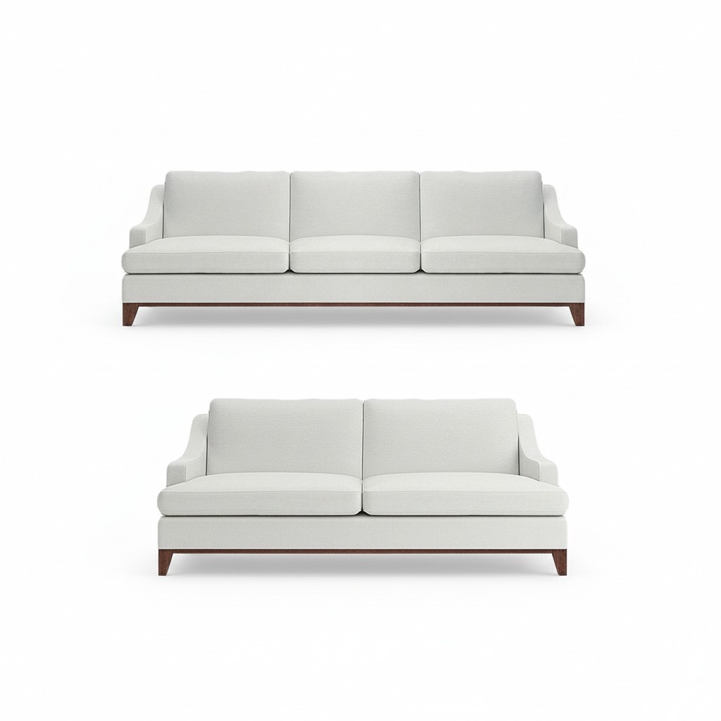 Wohnzimmer Sofa Zweisitzer mit Dreisitze Couch Weiß Komplett Einrichtung Neu