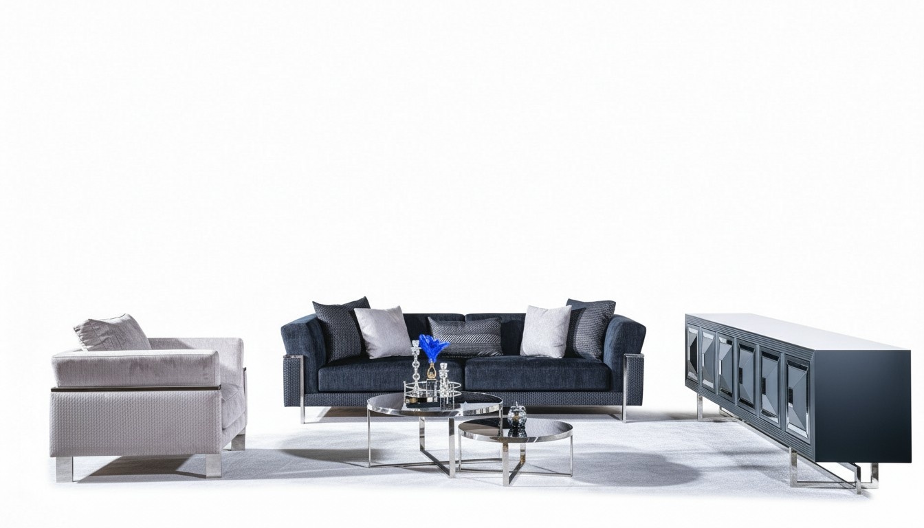 Wohnzimmer Sofagarnitur 3+1 Sitzer Couchtisch Sofa Sessel Set 4tlg.