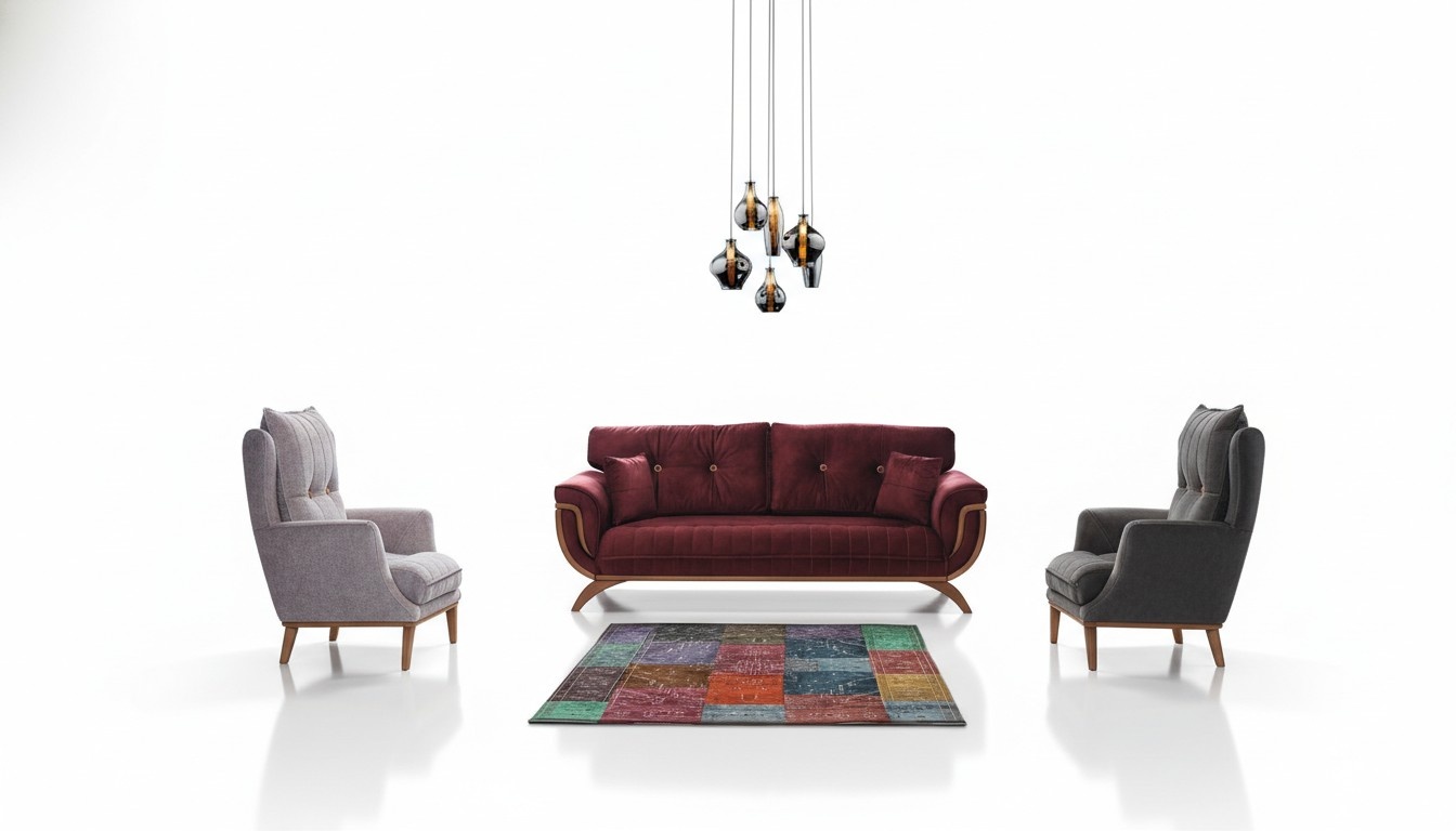 Wohnzimmer Sofagarnitur 3+3+1+1 Sitzer Couch Polster Garnitur Textil