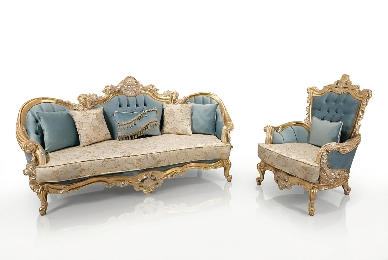 Wohnzimmer Sofagarnitur Klassische Sofa Couch Möbel einrichtung 3+1 Sitzer