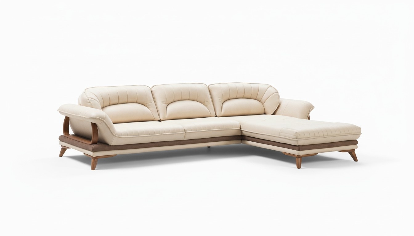 Wohnzimmer Textil L-Form Sofas Weiß Ecksofa Polstermöbel Eckgarnitur