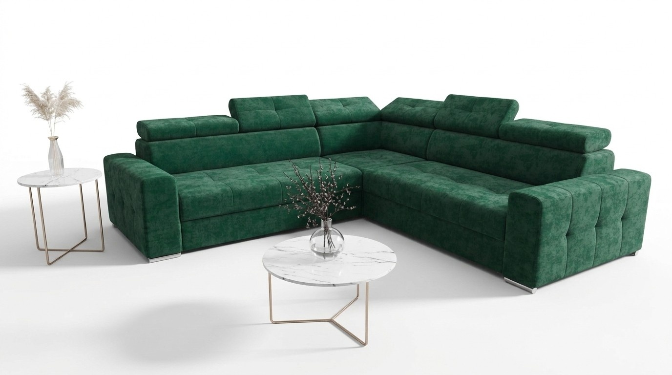 Wohnzimmer Textil Leder Luxus L Form Modern Ecksofa Couch Polsterung Sofas Neu
