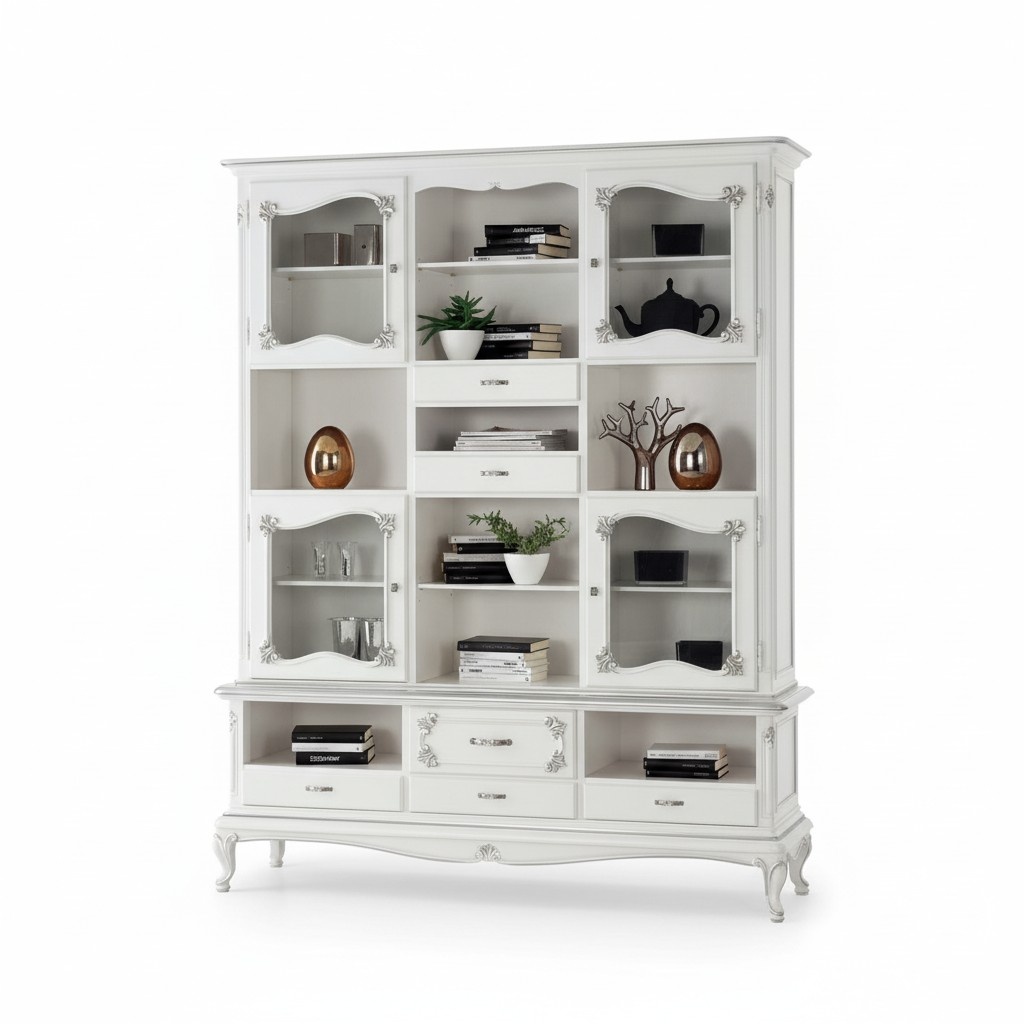 Wohnzimmer Vitrine Schrank Bücher Regal Anrichte Klassische Möbel Regale Holz