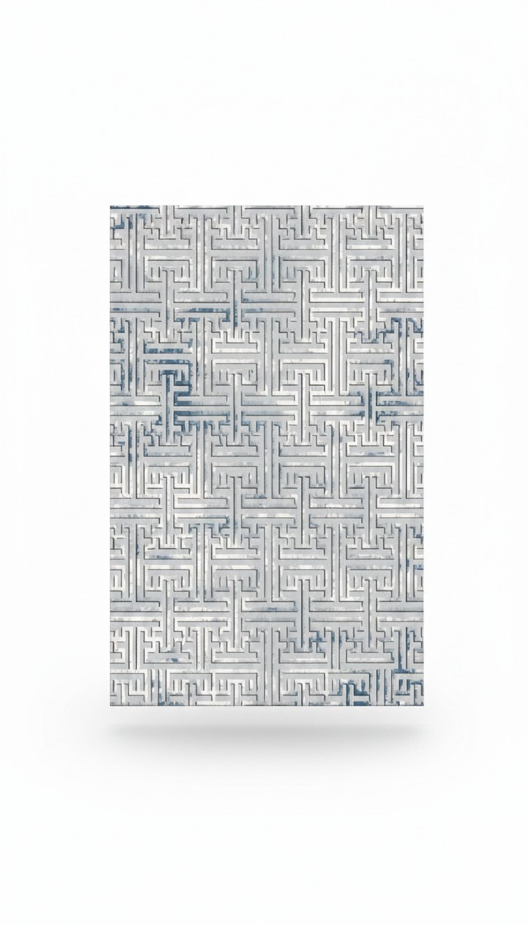 Wohnzimmerteppich Teppich Bodenteppich Kurzflor Geometrisches Muster Blau