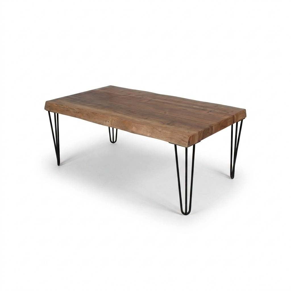 Wooden Couchtisch auf schwarzen Originalbeinen Wohnzimmer Original
