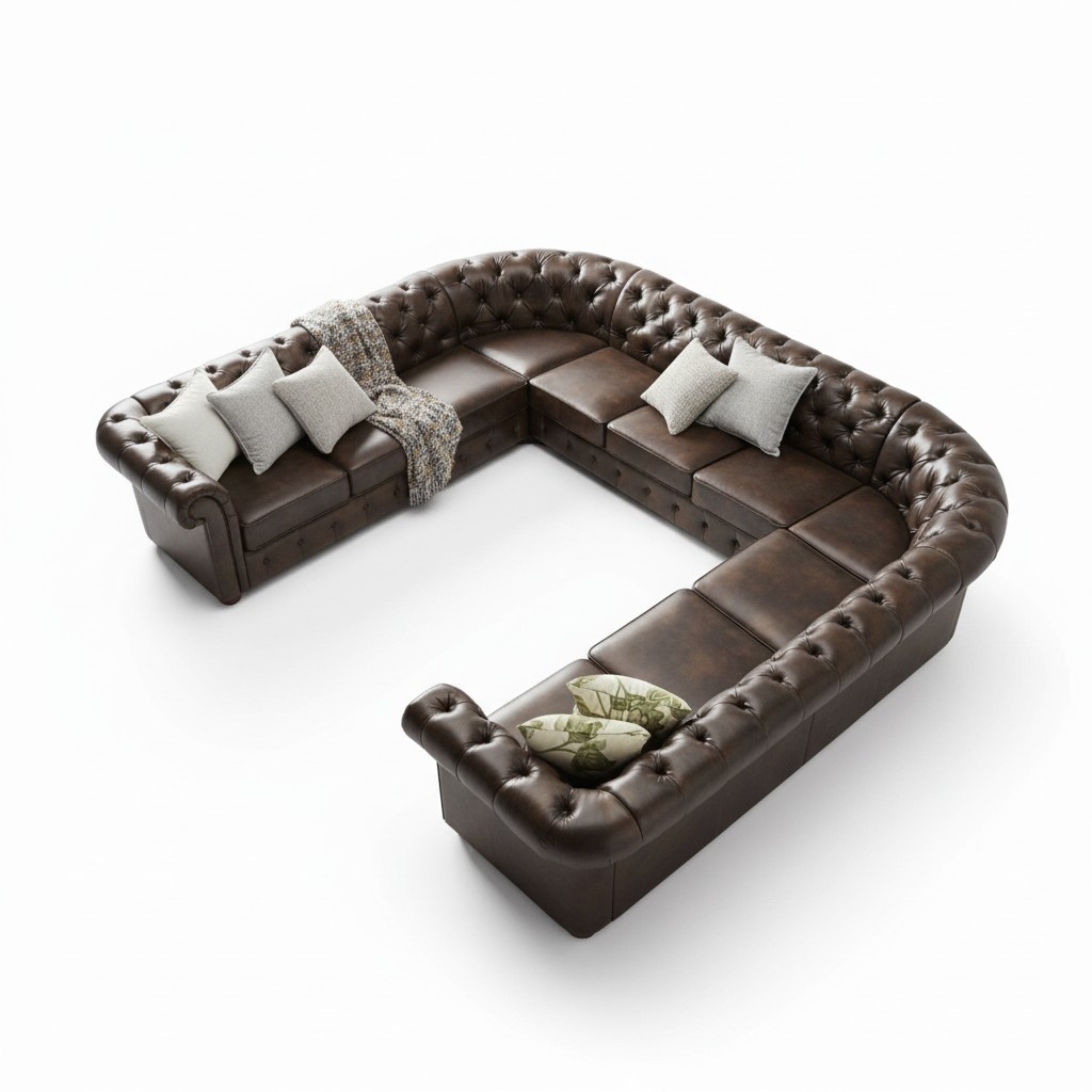 XXL Big Chesterfield Wohnlandschaft Couch Sofa Polster Eck Sitz