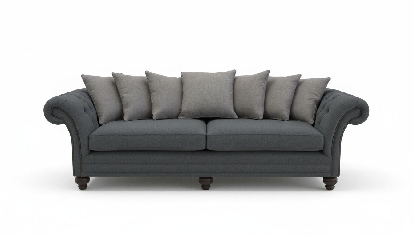 XXL Big Sofa 4 Sitzer Couch Chesterfield Polster Sitz Garnitur Stoff Textil