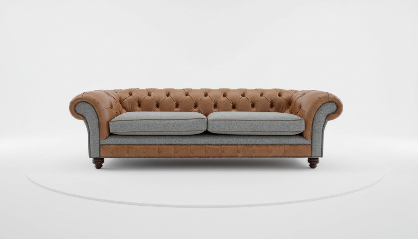 XXL Big Sofa 4 Sitzer Couch Chesterfield Polster Sitz Garnitur Leder