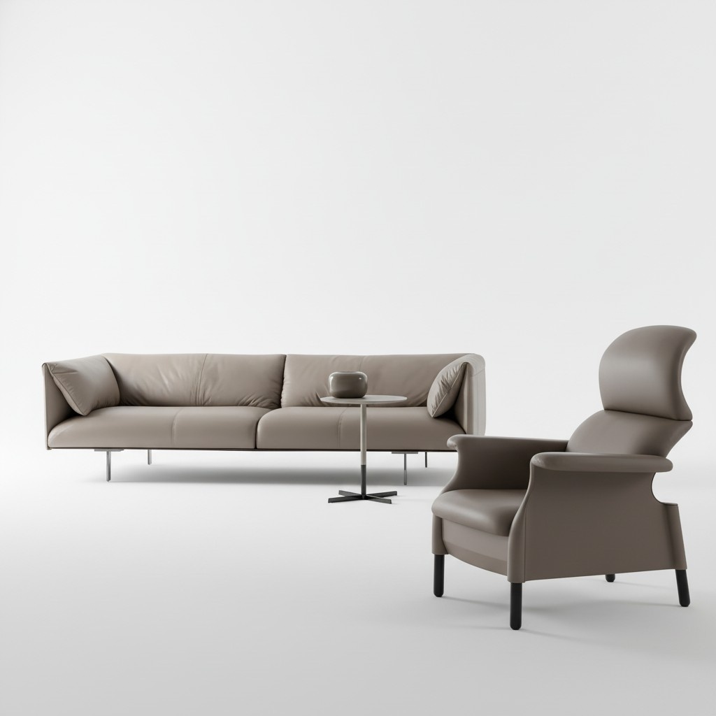 XXL Big Sofa Vier Sitzer Couch Leder Polster Sofas Sitz Italien Möbel Couchen