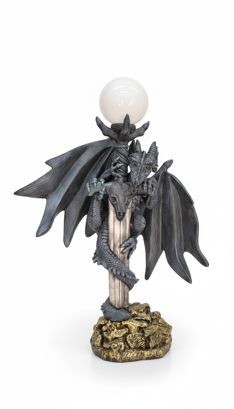 XXL Design Gothik Stehleuchte Lampe Stand Leuchte Leuchten Drachen