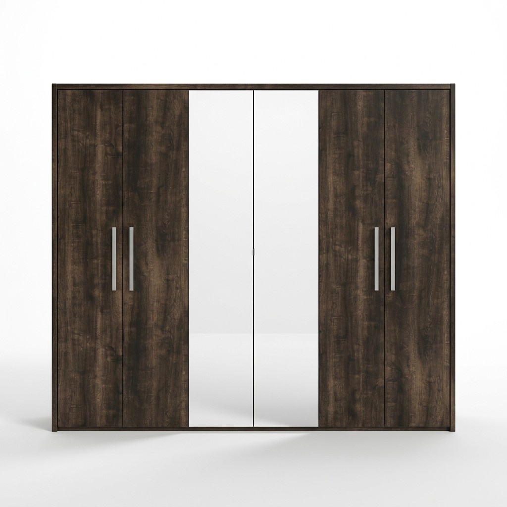 xxl Kleiderschrank 6 Türen Kleider Schrank Designer Möbel Holz Luxus Spiegel Neu