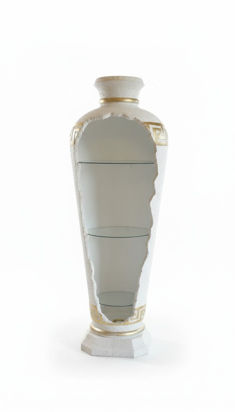 XXL Medusa Antik Stil Vitrine Bar Boden Vase Schrank Vintrinen Säule 153cm