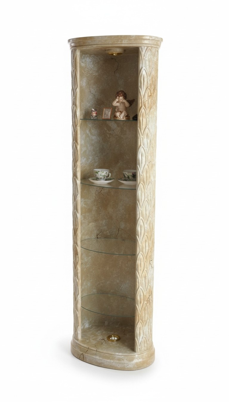XXL Medusa Antik Stil Vitrine Bar Boden Vase Schrank Vintrinen Säule