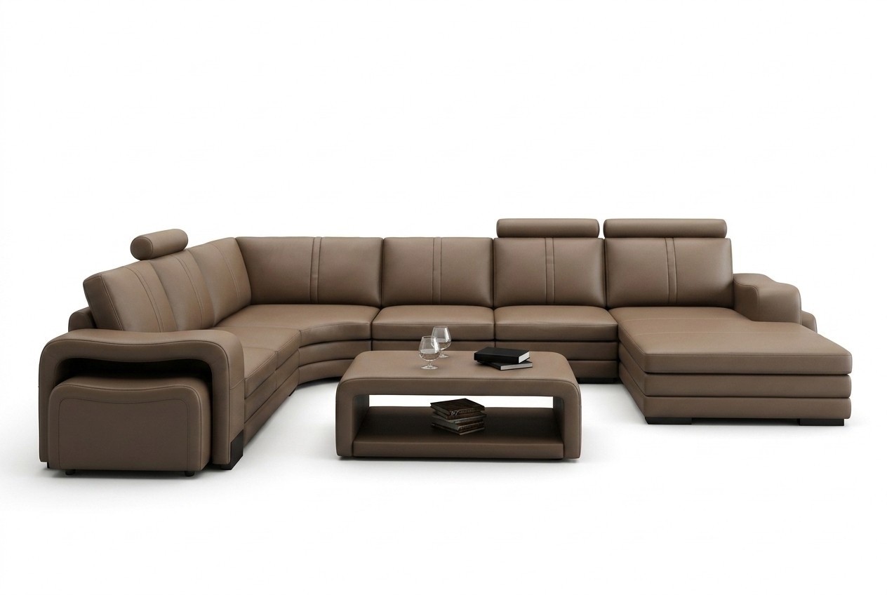 XXL Multifunktions Ledercouch Couch Big Sofa Polster Ecksofa Moderne