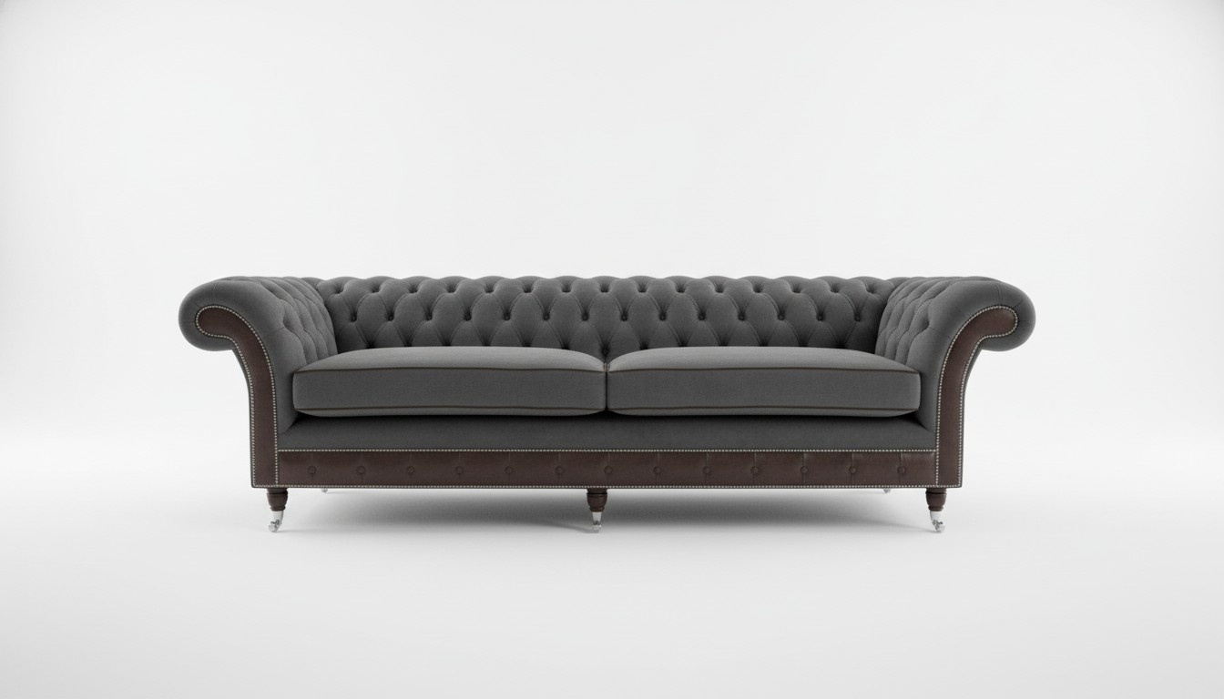 XXL Sofa 4 Sitzer Couch Chesterfield Big Polster Sitz Garnitur Stoff Textil
