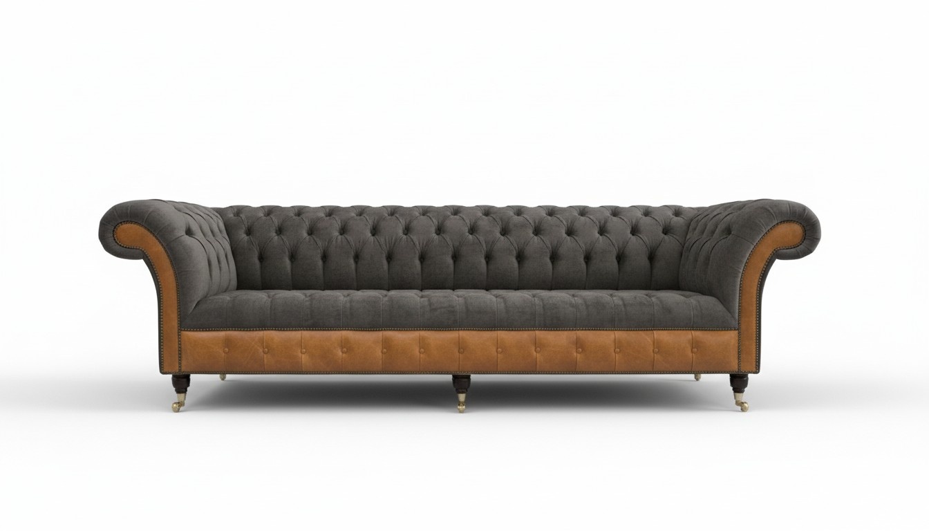 XXL Sofas Chesterfield Polster Design Luxus Sofa 4 Sitzer Leder
