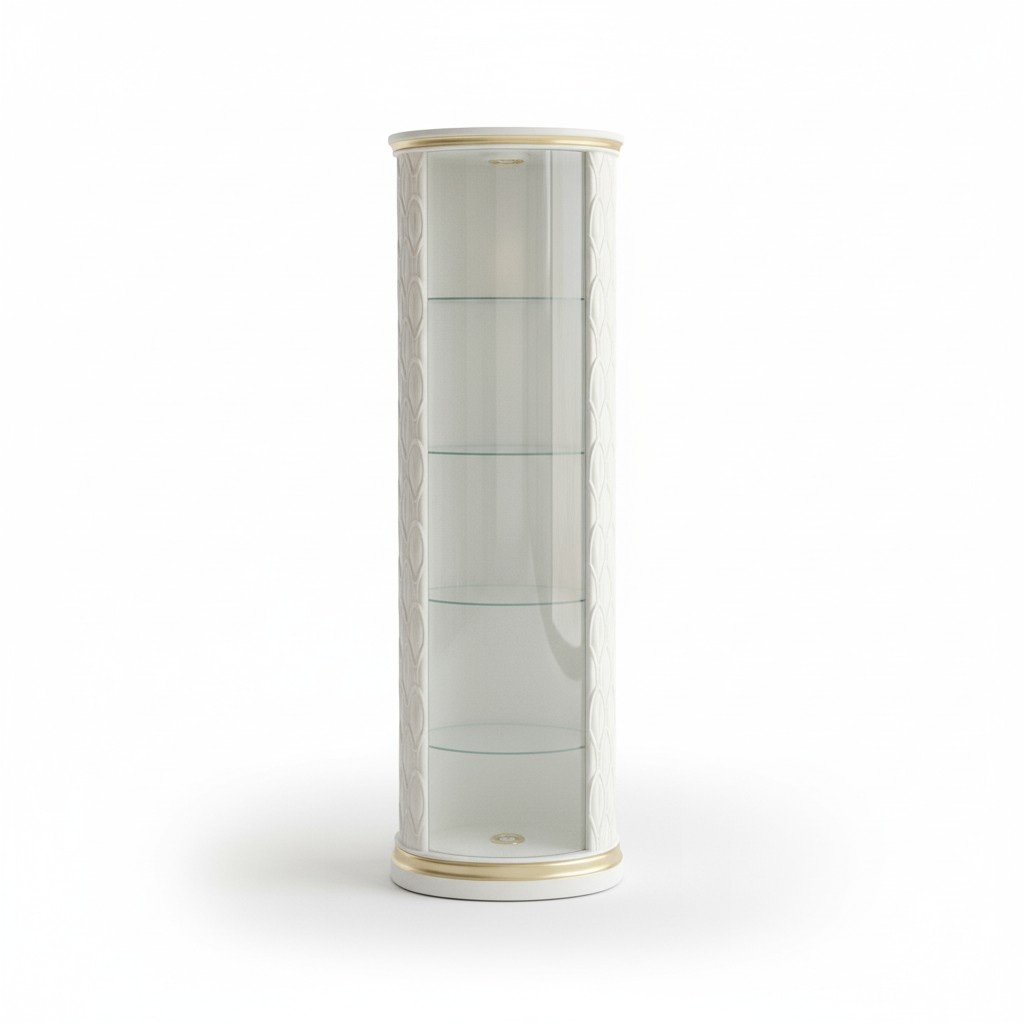 XXL Vitrine Bar Regal Glas Bodenfase Schrank Vitrinen Säule181,5 cm 1883