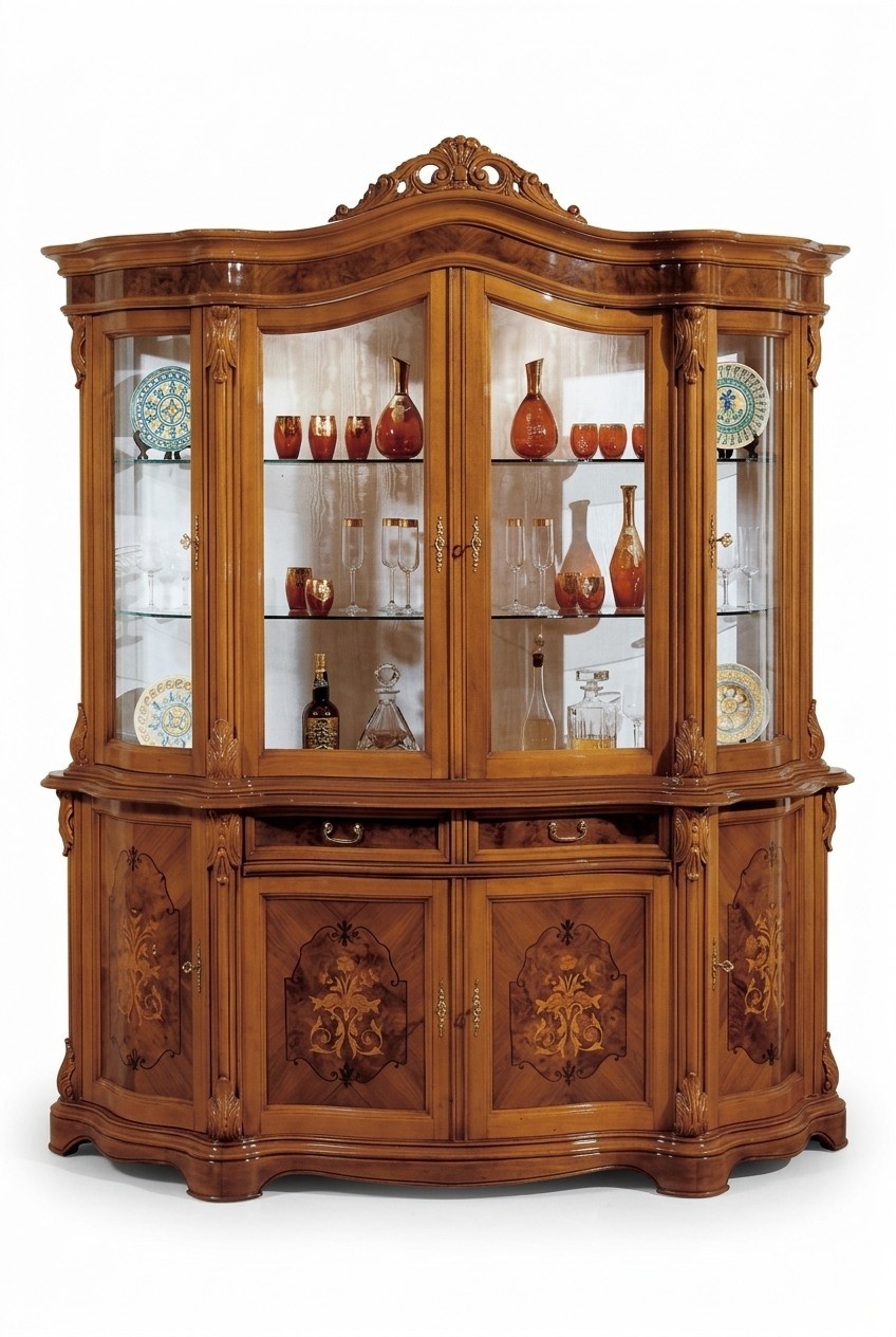 xxl Vitrinen Glas Schrank Echtholz Vitrine Anrichte Italienische Möbel Schränke