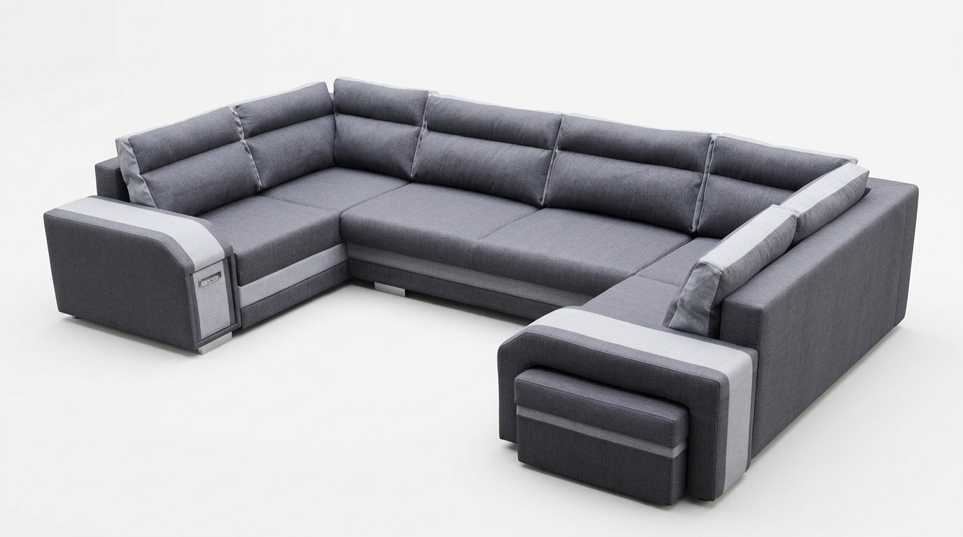 XXL Wohnlandschaft Ecksofa Sofa Couch Polster Garnitur Ecke Designer