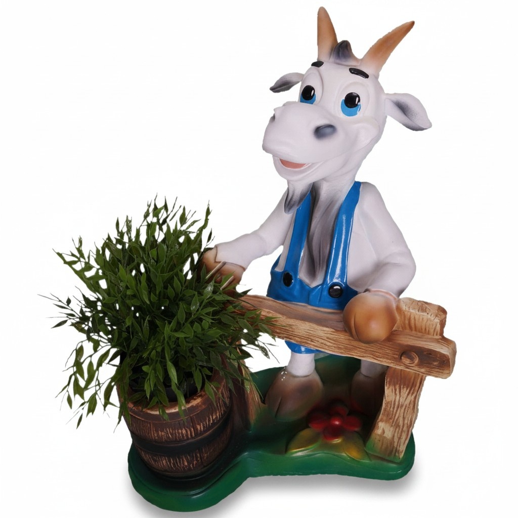 Ziege fur Zaun Figur Garten Statue Skulptur Figuren Skulpturen Deko Statuen