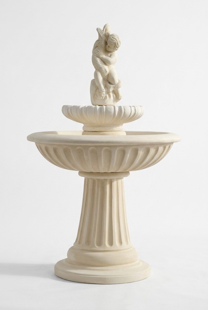 Zierbrunnen Springbrunnen 150cm Skulptur Brunnen Deko Garten Fontaine