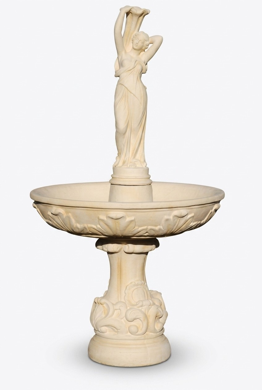 Zierbrunnen Springbrunnen 180cm Skulptur Brunnen Deko Garten Fontaine