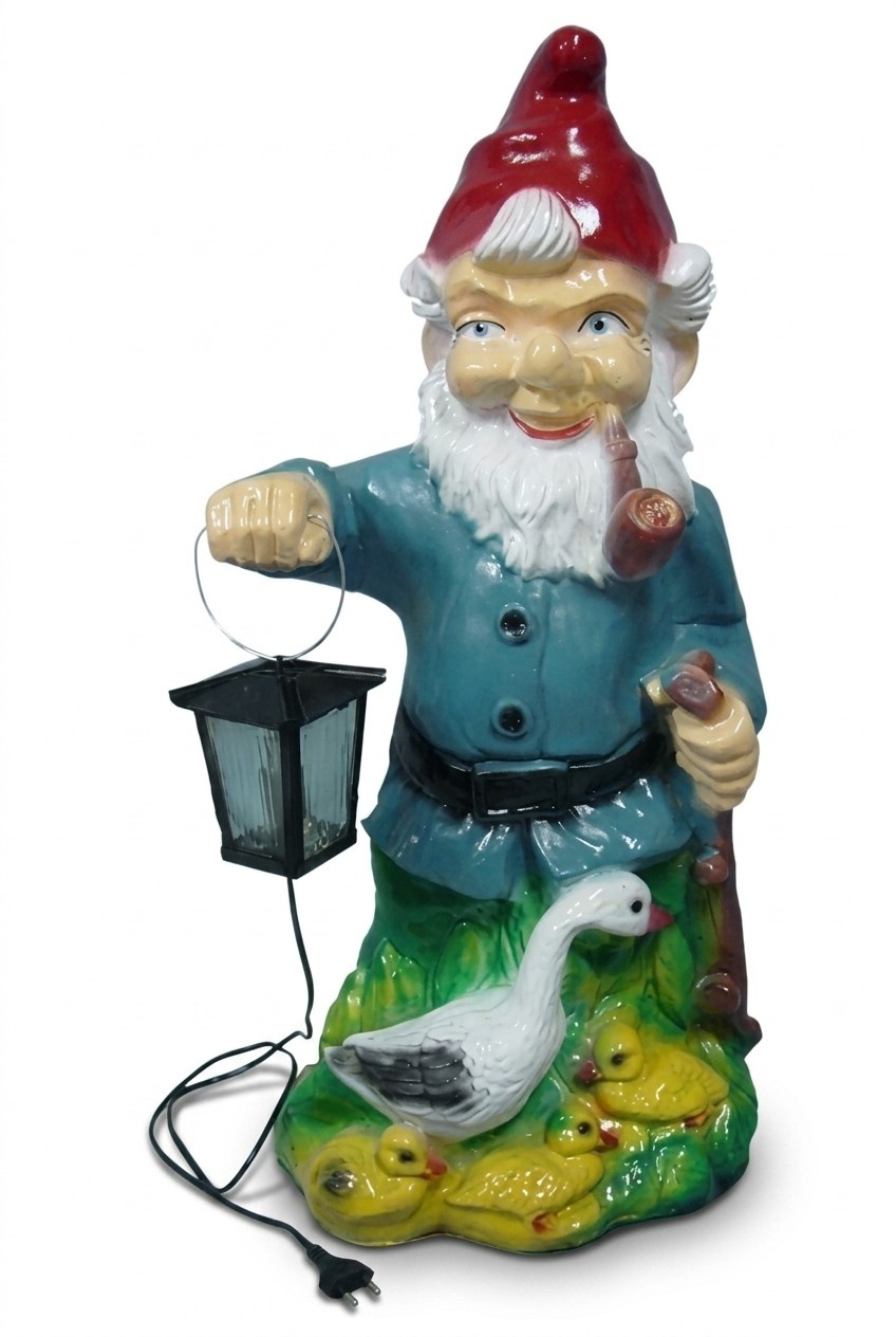 Zwerg mit Laterne Figur Garten Statue Skulptur Zwerge Skulpturen Deko