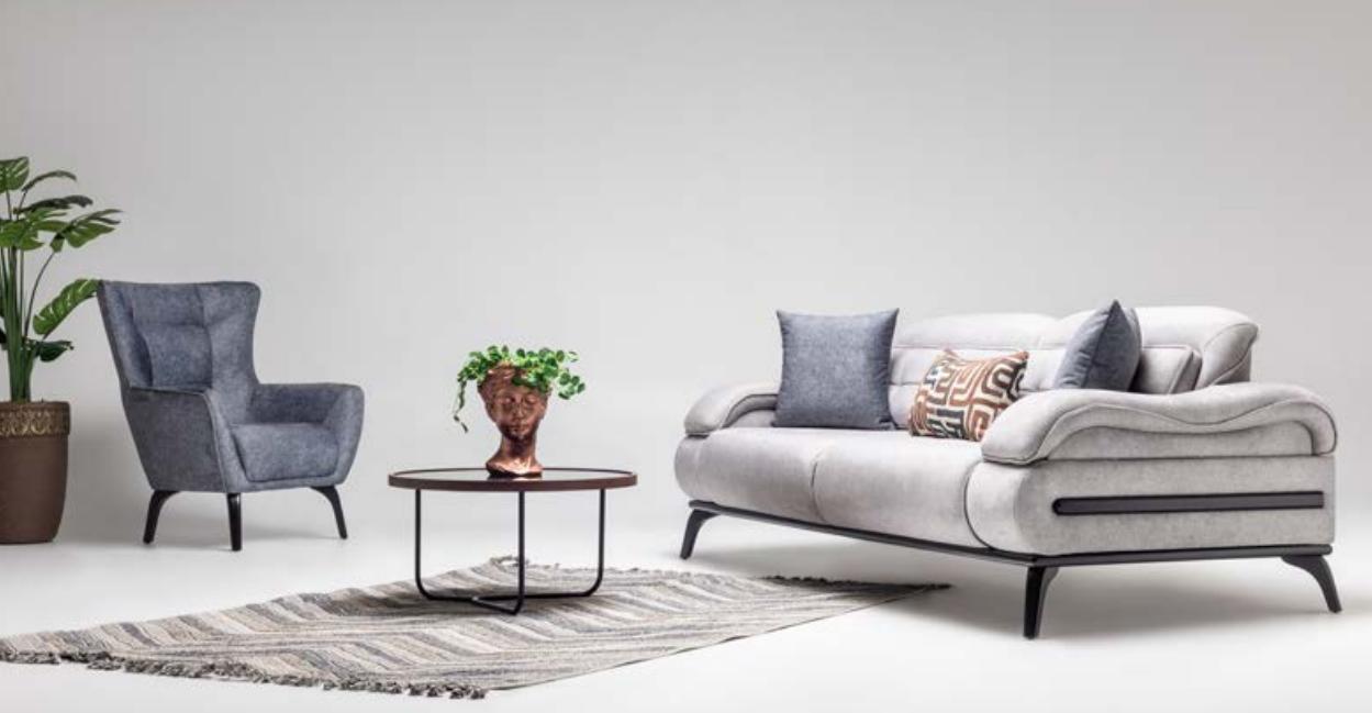 Designer Wohnzimmer Sitz Möbel Luxuriöser Dreisitzer Einsitzer 2tlg Set