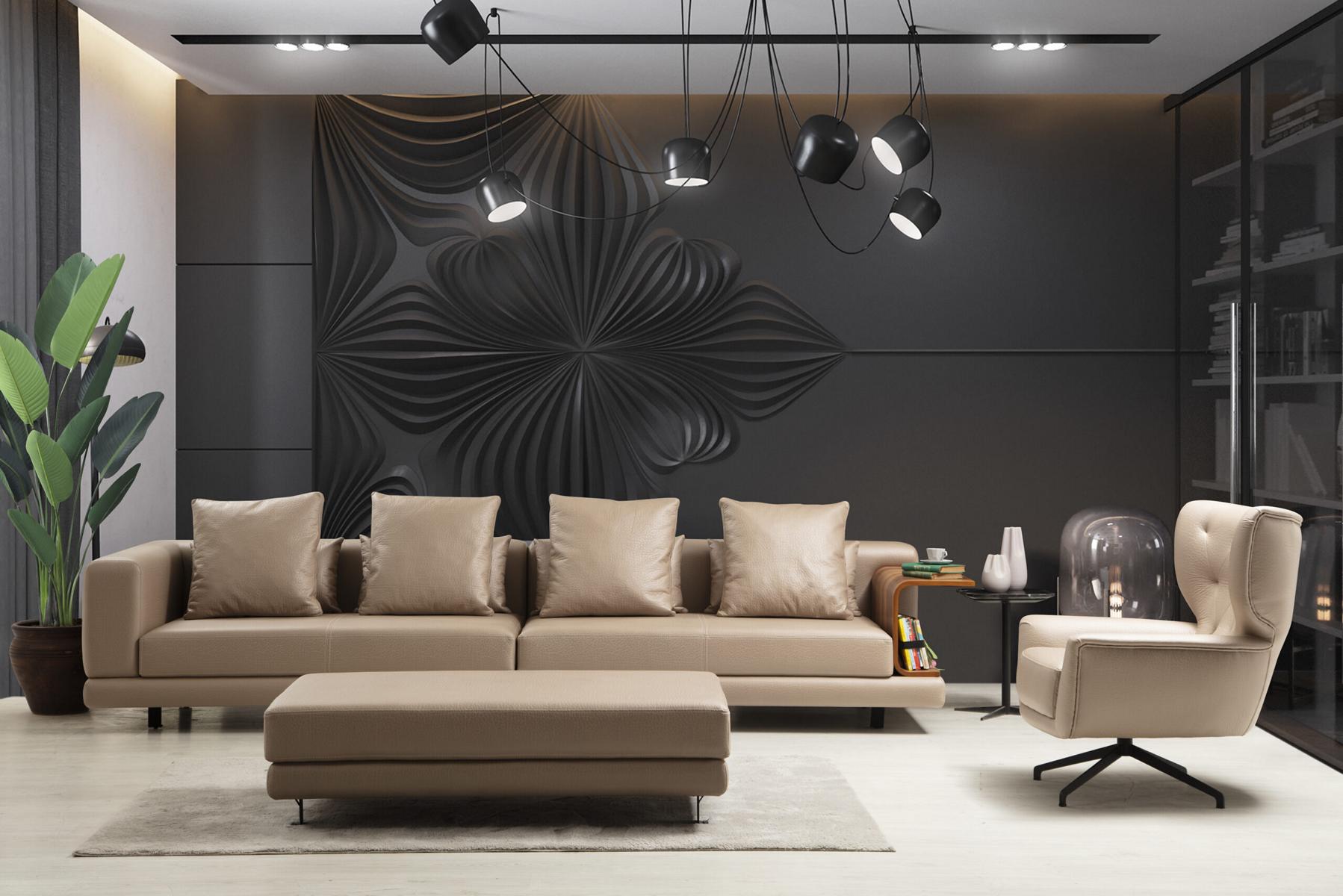 Sofagarnitur Polstersofa Viersitzer Sessel Beige Sofa 2tlg Kunstleder