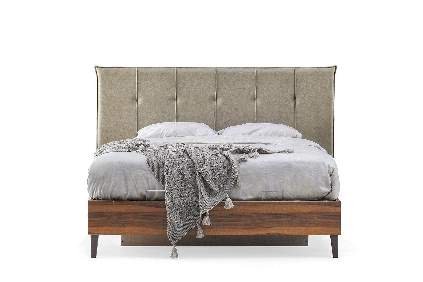 Braunes Doppelbett Designer Bett Schlafzimmer Schlafbett Bettgestell