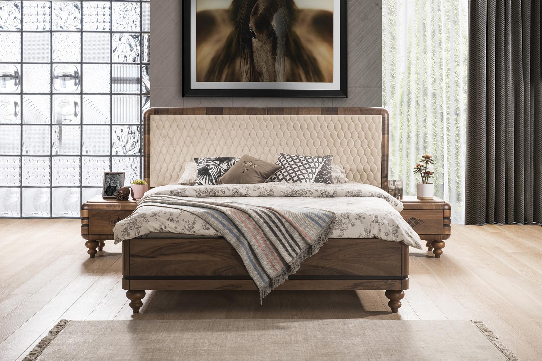 Schlafzimmer Möbel Luxus Designer Bett 2x Nachttischer Doppelbett 3tlg