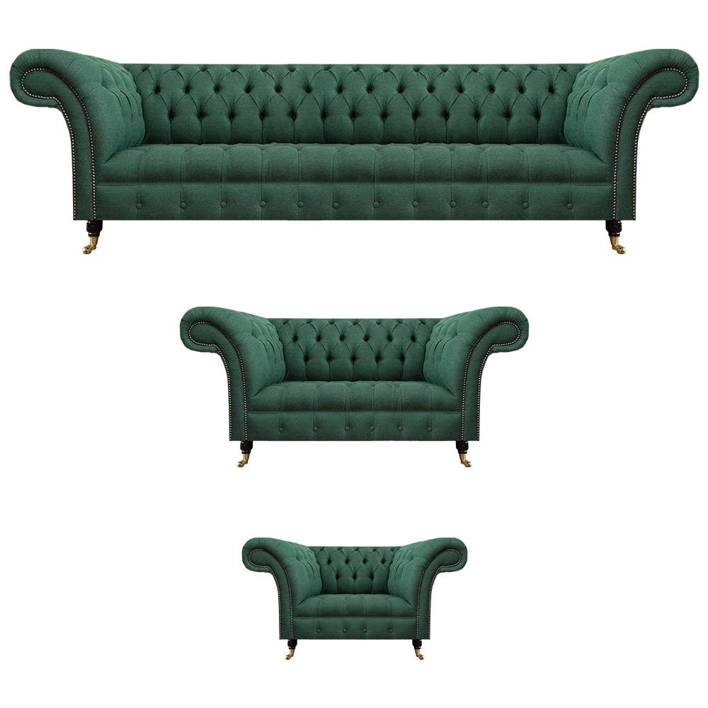 Luxus Sofas Grün Komplett Sofagarnitur Polstermöbel Wohnzimmer Couch Stoff