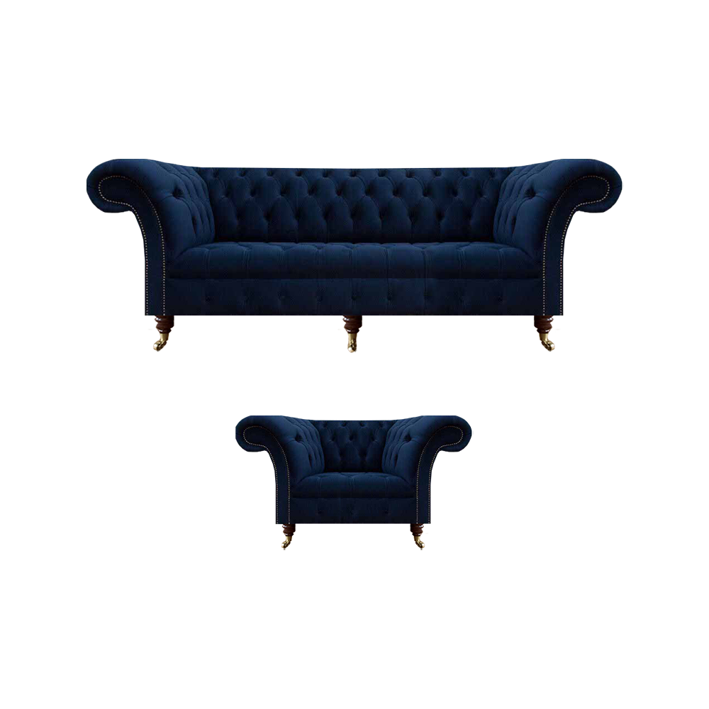 Luxus Polstermöbel Wohnzimmer Dreisitzer Sofa Couch Sessel Textil Einrichtung