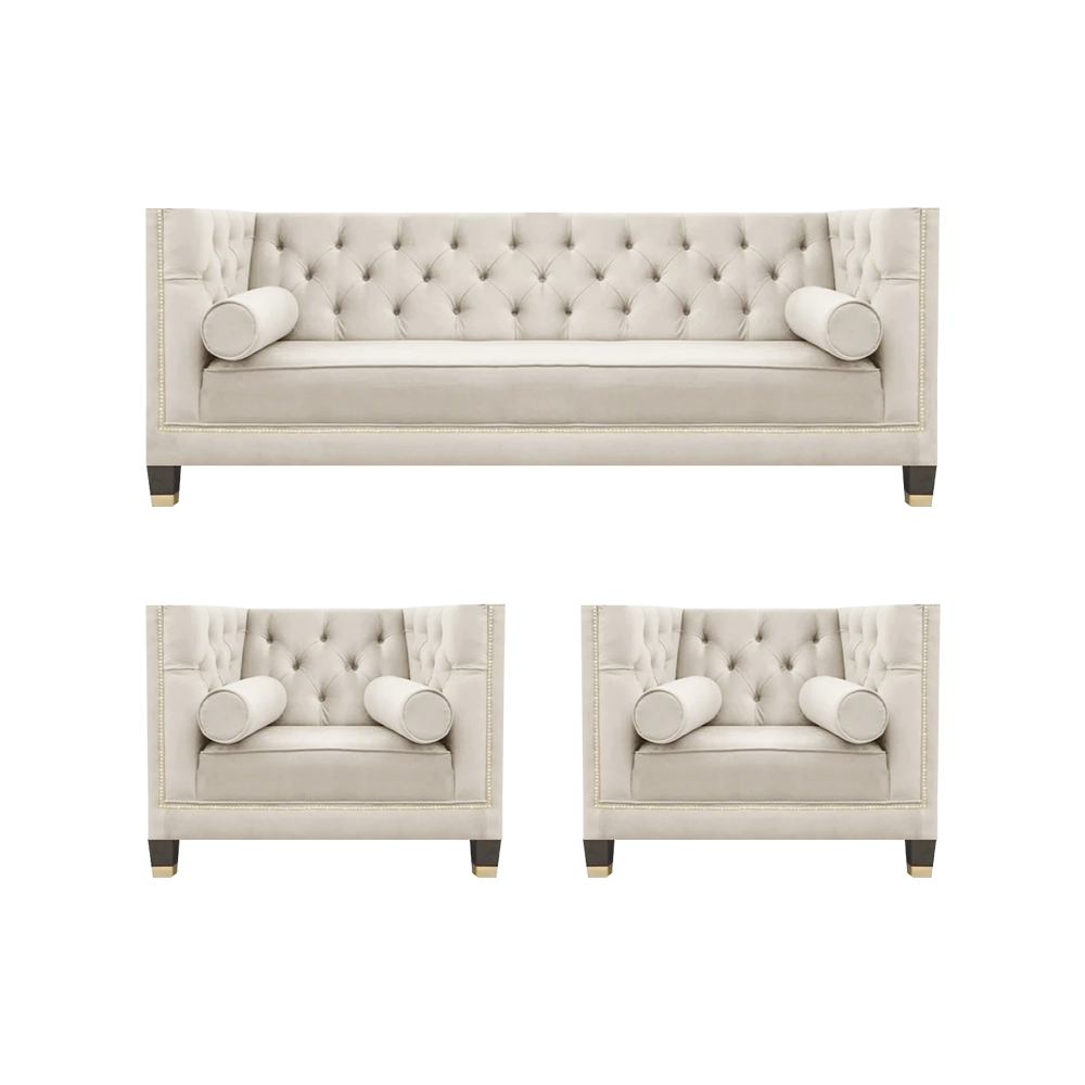 Luxus Möbel Sofagarnitur Couch Sofas Polster Textilsofa Sessel Set Garnitur