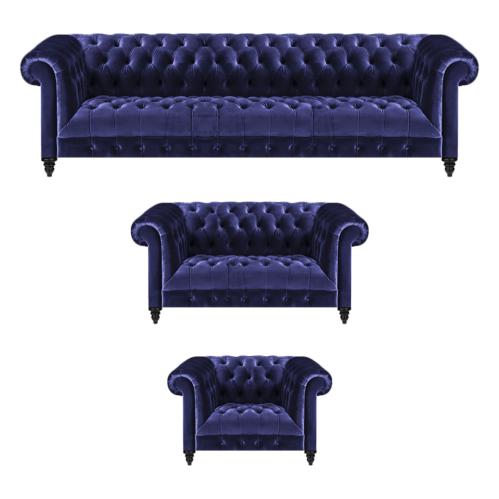 Garnitur 3tlg Sofas Set Polster Sofa Couch Chesterfield Sessel Wohnzimmer 4+2+1