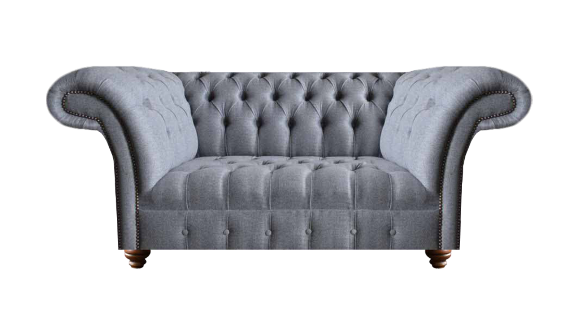 Chesterfield Grau Polstermöbel Textil Zweisitzer Sofa Couch Wohnzimmer