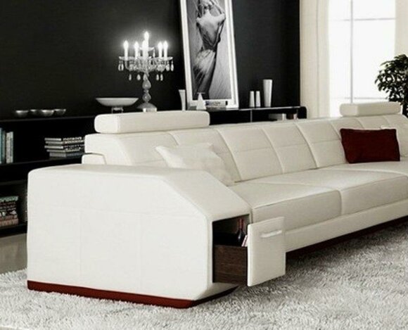Wohnlandschaft Sofa Couch Stoff Polster Leder Sofas Eck Ecke Neu Textil