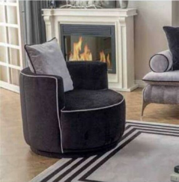 Cocktailsessel Sessel Ohrensessel Stoff Wohnzimmer Schwarz Modern