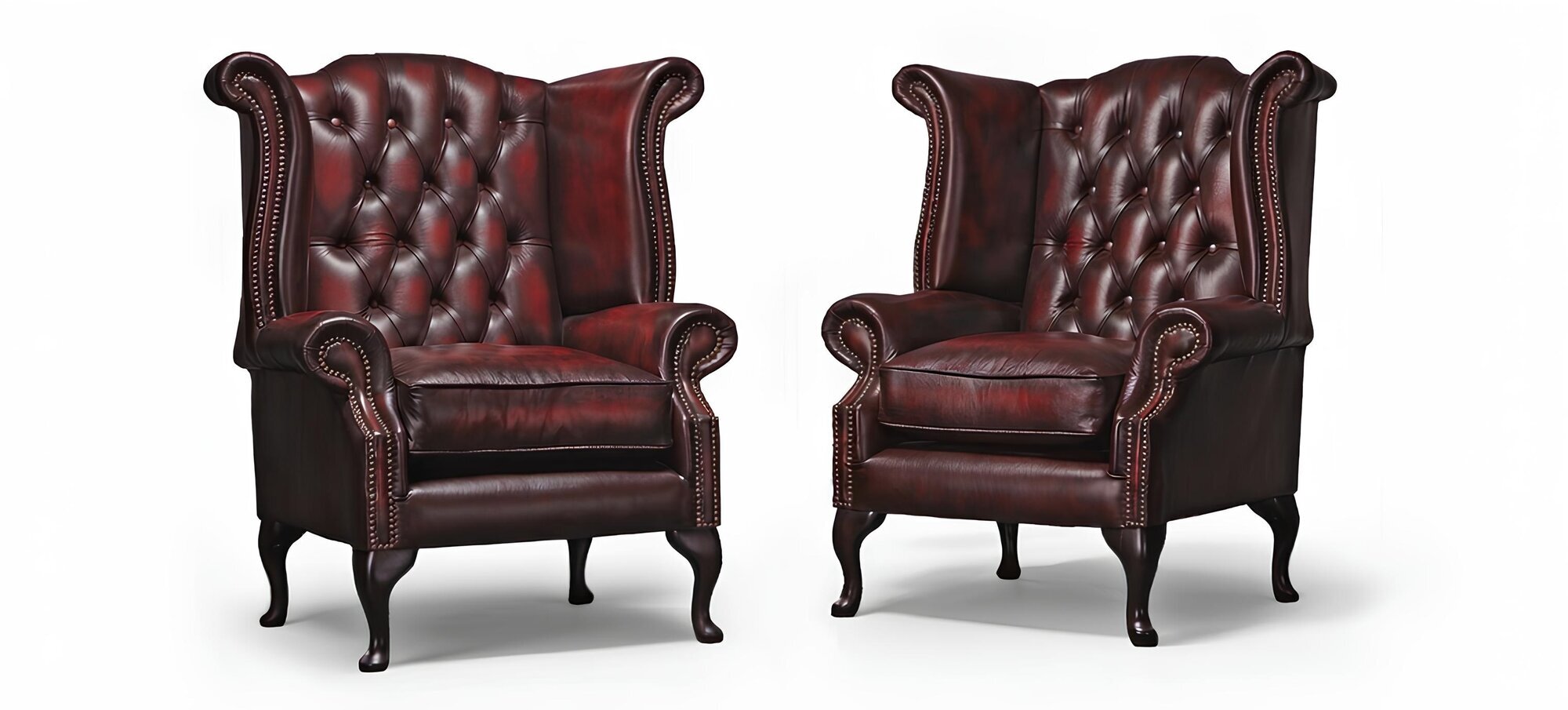 Echter Chesterfield Ohrensessel Sessel Couch Sofa Polster 100% Leder Sofort