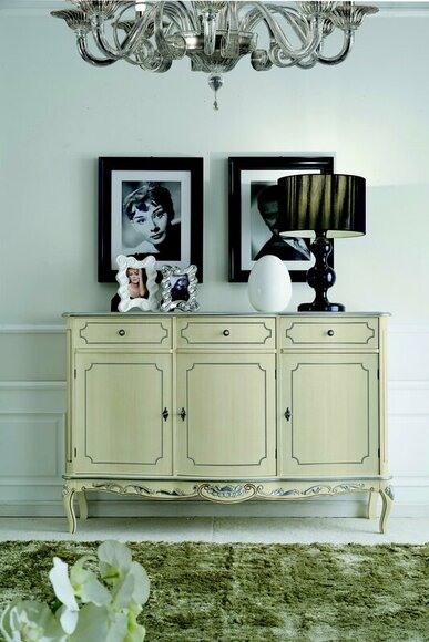 Design Möbel Stil Klassischer Kommode Weiss Sideboard Holz Italienische