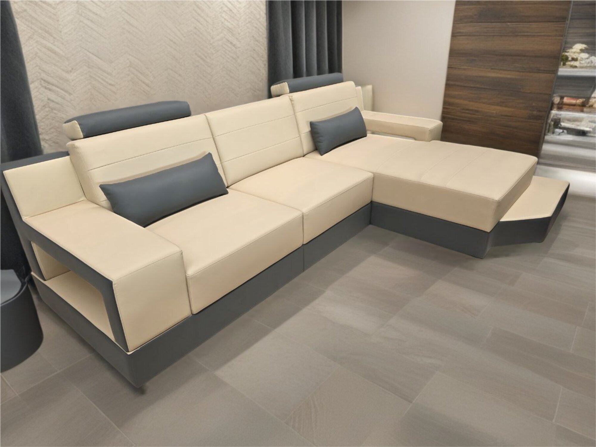 Sofa L-Form Ledersofa Couch Wohnlandschaft Design Couchen Sofas Sofort